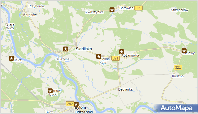 mapa Piękne Kąty, Piękne Kąty na mapie Targeo