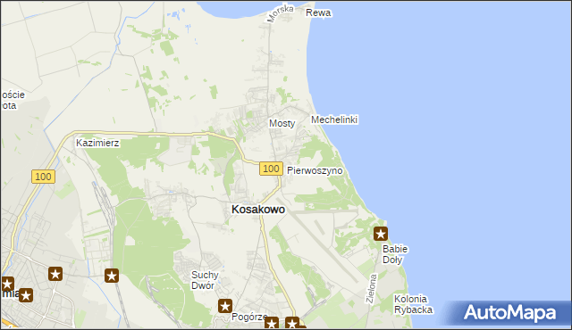 mapa Pierwoszyno, Pierwoszyno na mapie Targeo