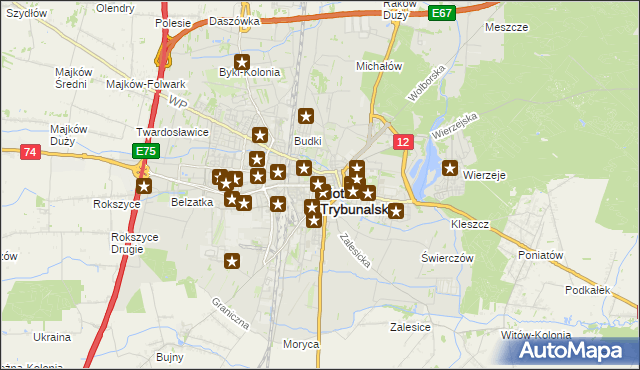mapa Piotrków Trybunalski, Piotrków Trybunalski na mapie Targeo