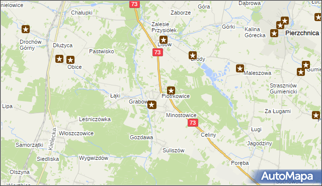 mapa Piotrkowice gmina Chmielnik, Piotrkowice gmina Chmielnik na mapie Targeo