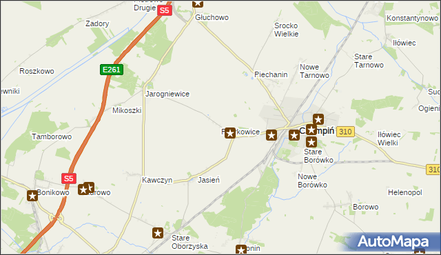 mapa Piotrkowice gmina Czempiń, Piotrkowice gmina Czempiń na mapie Targeo