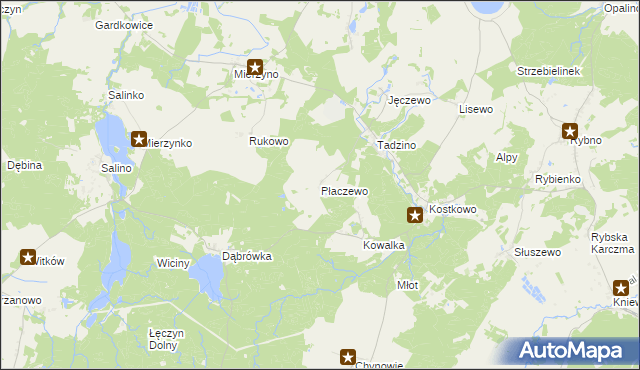 mapa Płaczewo gmina Gniewino, Płaczewo gmina Gniewino na mapie Targeo