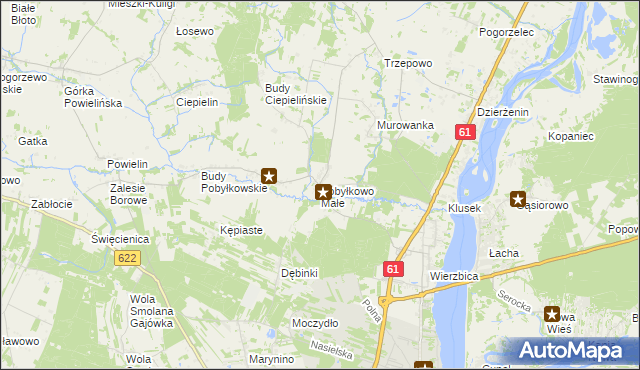 mapa Pobyłkowo Małe, Pobyłkowo Małe na mapie Targeo
