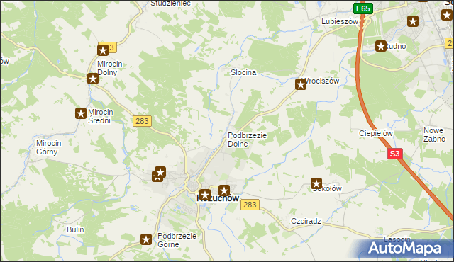 mapa Podbrzezie Dolne, Podbrzezie Dolne na mapie Targeo
