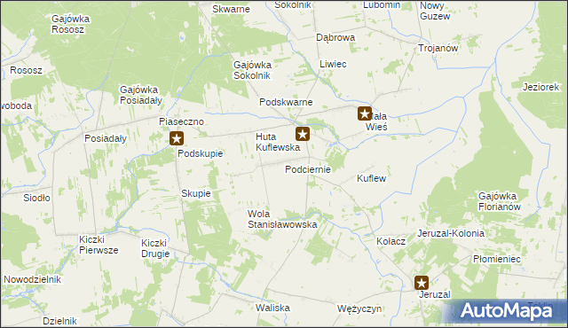 mapa Podciernie, Podciernie na mapie Targeo