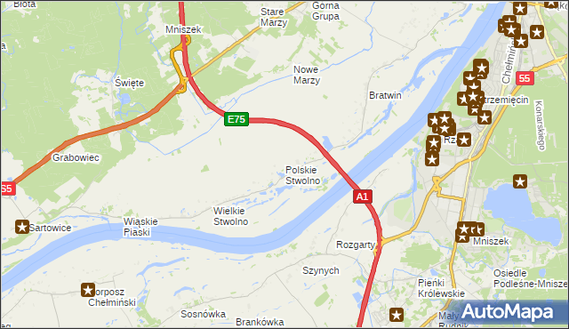 mapa Polskie Stwolno, Polskie Stwolno na mapie Targeo