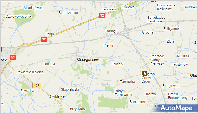 mapa Ponętów Dolny, Ponętów Dolny na mapie Targeo