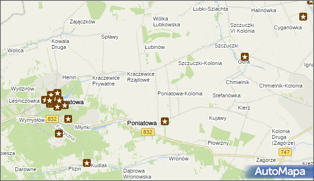 mapa Poniatowa-Kolonia, Poniatowa-Kolonia na mapie Targeo
