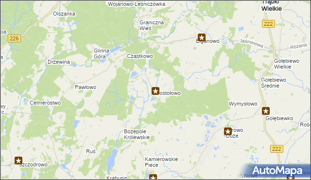 mapa Postołowo gmina Trąbki Wielkie, Postołowo gmina Trąbki Wielkie na mapie Targeo