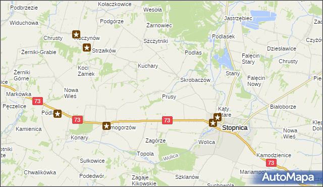 mapa Prusy gmina Stopnica, Prusy gmina Stopnica na mapie Targeo