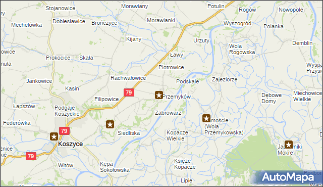mapa Przemyków, Przemyków na mapie Targeo
