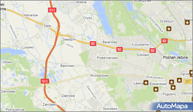 mapa Przeźmierowo, Przeźmierowo na mapie Targeo