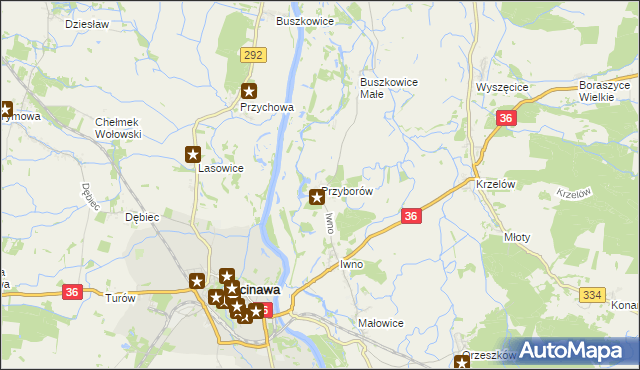 mapa Przyborów gmina Wińsko, Przyborów gmina Wińsko na mapie Targeo