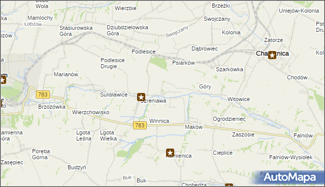 mapa Przybysławice gmina Gołcza, Przybysławice gmina Gołcza na mapie Targeo