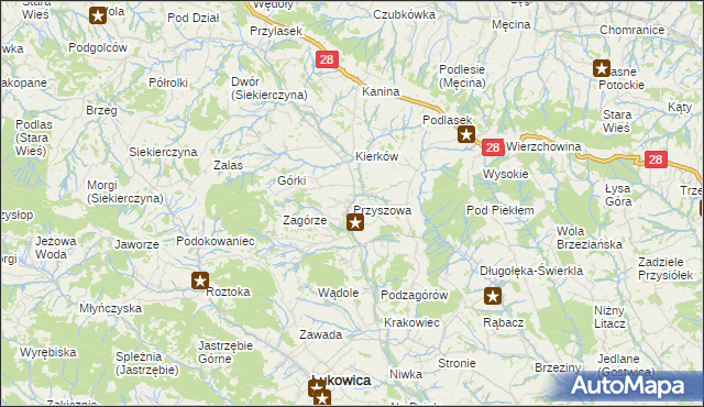 mapa Przyszowa, Przyszowa na mapie Targeo