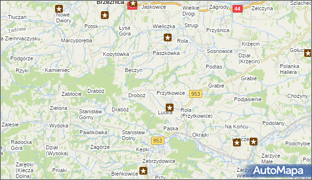 mapa Przytkowice, Przytkowice na mapie Targeo