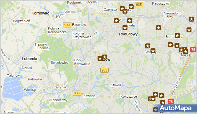 mapa Pszów, Pszów na mapie Targeo
