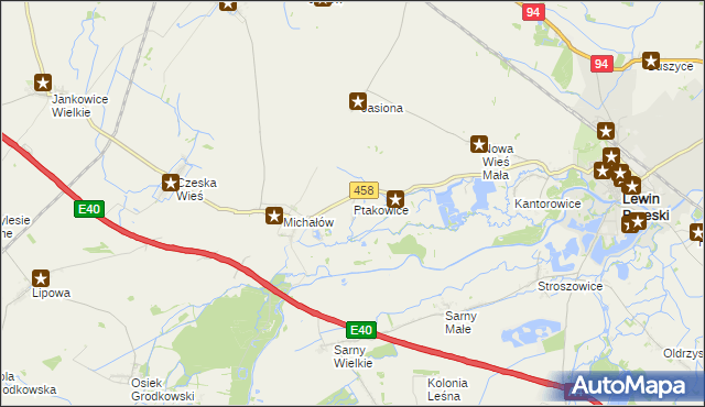 mapa Ptakowice gmina Lewin Brzeski, Ptakowice gmina Lewin Brzeski na mapie Targeo