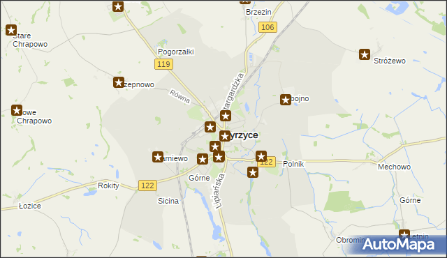 mapa Pyrzyce, Pyrzyce na mapie Targeo