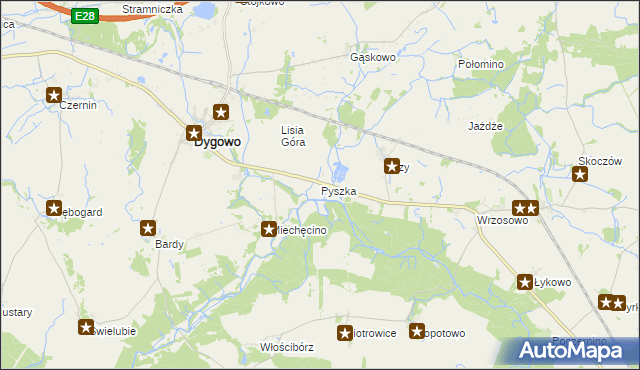 mapa Pyszka, Pyszka na mapie Targeo