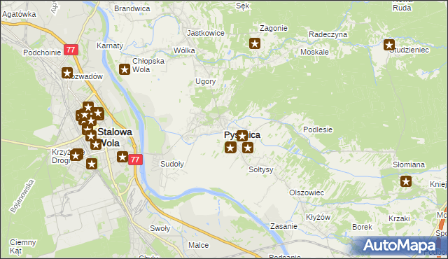 mapa Pysznica, Pysznica na mapie Targeo