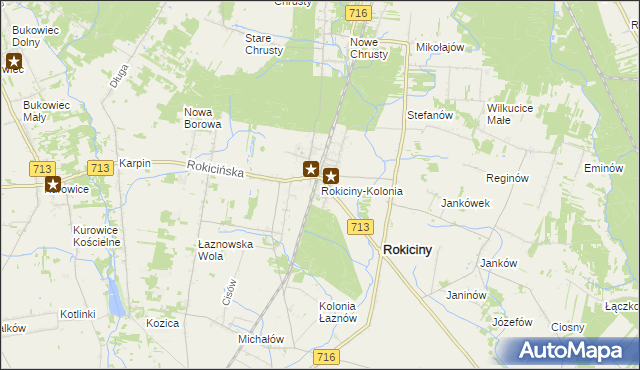 mapa Rokiciny-Kolonia, Rokiciny-Kolonia na mapie Targeo