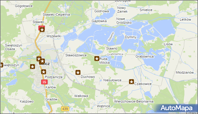 mapa Ruda Milicka, Ruda Milicka na mapie Targeo