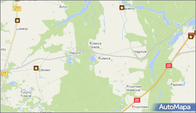 mapa Rutwica, Rutwica na mapie Targeo