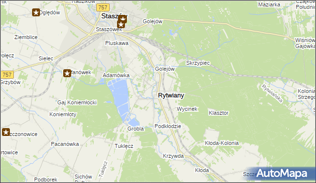 mapa Rytwiany, Rytwiany na mapie Targeo