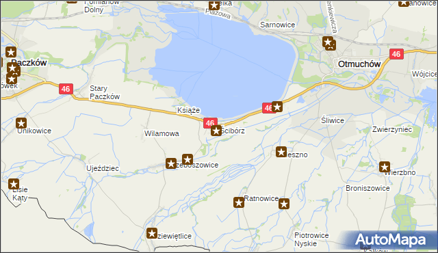 mapa Ścibórz, Ścibórz na mapie Targeo