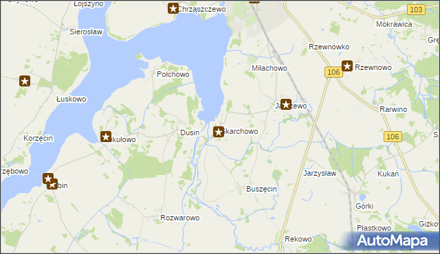 mapa Skarchowo, Skarchowo na mapie Targeo