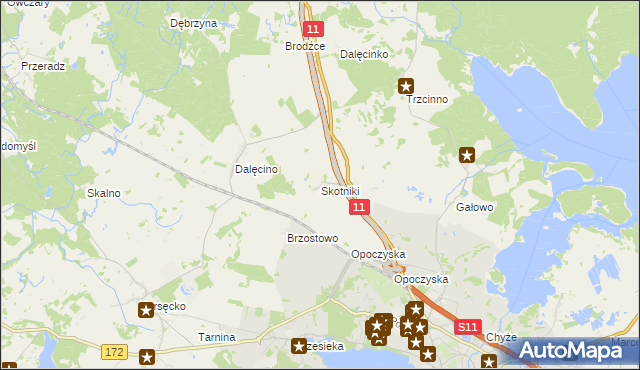 mapa Skotniki gmina Szczecinek, Skotniki gmina Szczecinek na mapie Targeo