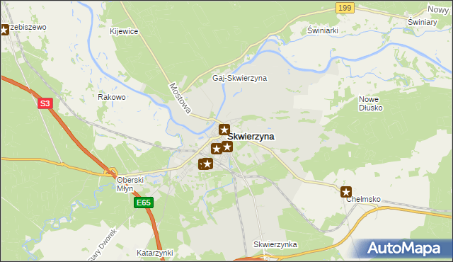 mapa Skwierzyna, Skwierzyna na mapie Targeo