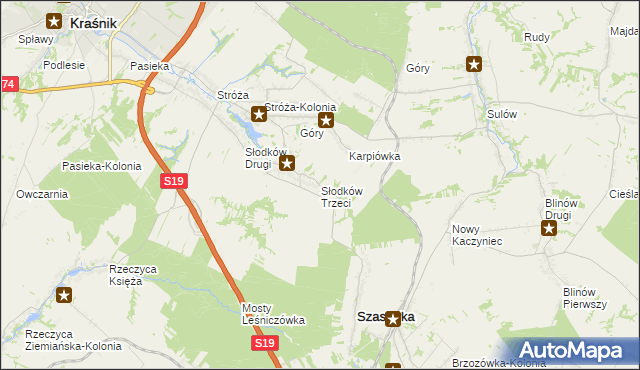 mapa Słodków Trzeci, Słodków Trzeci na mapie Targeo