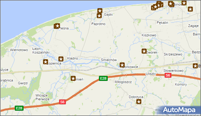 mapa Śmiechów, Śmiechów na mapie Targeo