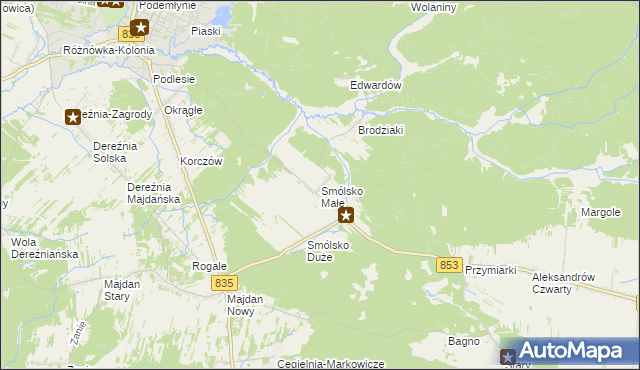 mapa Smólsko Małe, Smólsko Małe na mapie Targeo