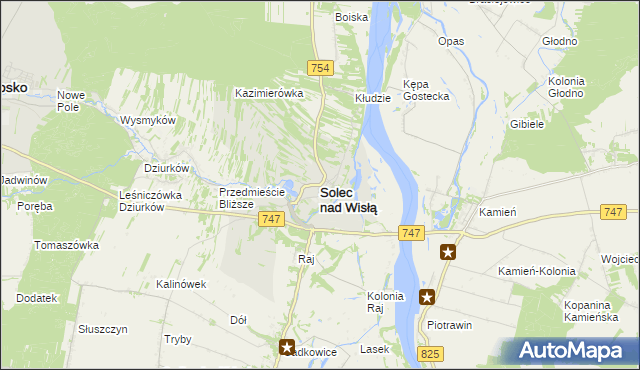 mapa Solec nad Wisłą, Solec nad Wisłą na mapie Targeo