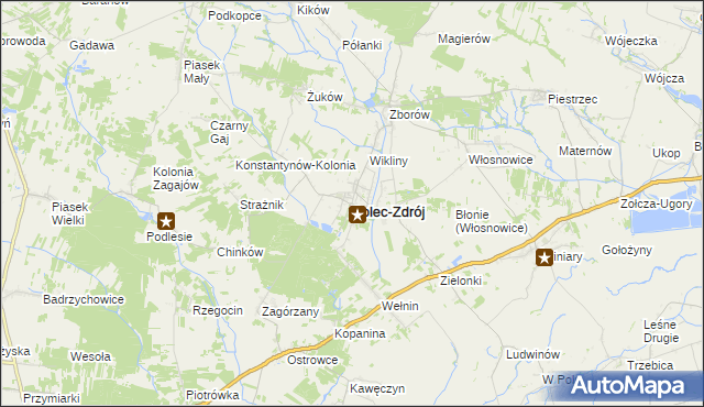 mapa Solec-Zdrój, Solec-Zdrój na mapie Targeo