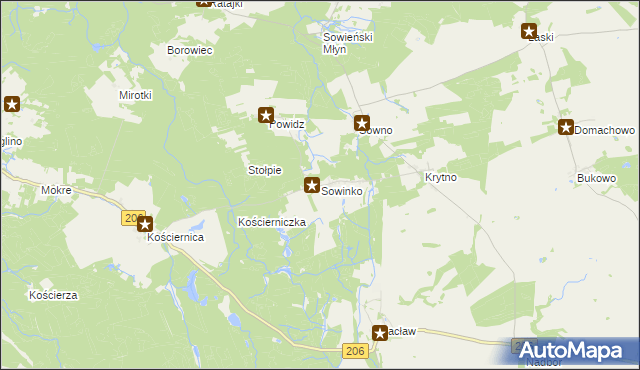 mapa Sowinko, Sowinko na mapie Targeo