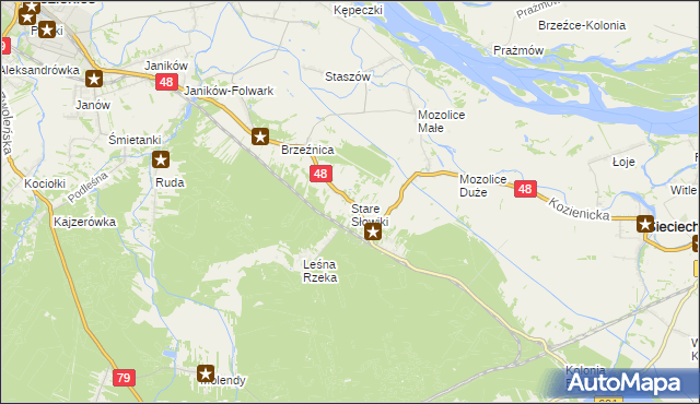 mapa Stare Słowiki, Stare Słowiki na mapie Targeo