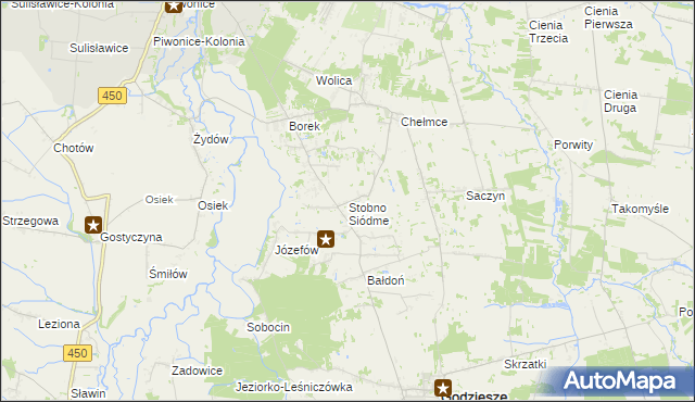 mapa Stobno Siódme, Stobno Siódme na mapie Targeo