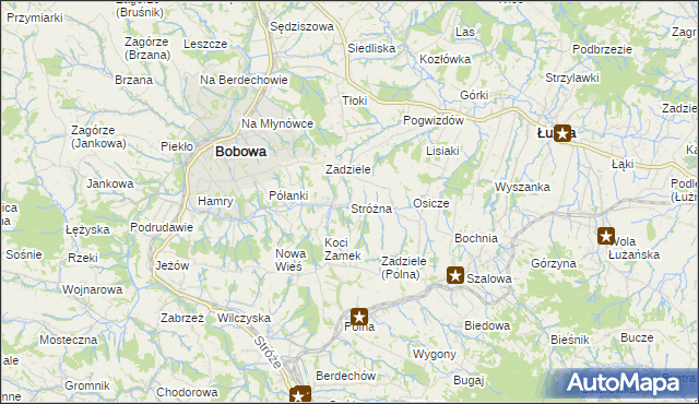 mapa Stróżna, Stróżna na mapie Targeo