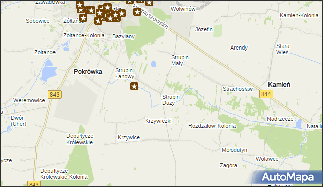 mapa Strupin Duży, Strupin Duży na mapie Targeo