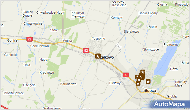 mapa Strzałkowo powiat słupecki, Strzałkowo powiat słupecki na mapie Targeo