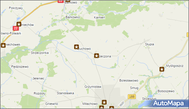 mapa Strzeczona, Strzeczona na mapie Targeo