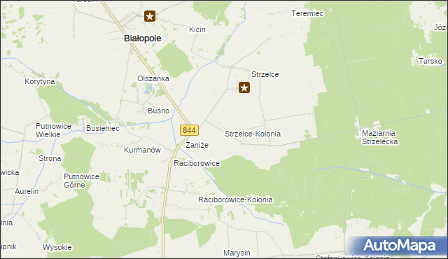mapa Strzelce-Kolonia, Strzelce-Kolonia na mapie Targeo