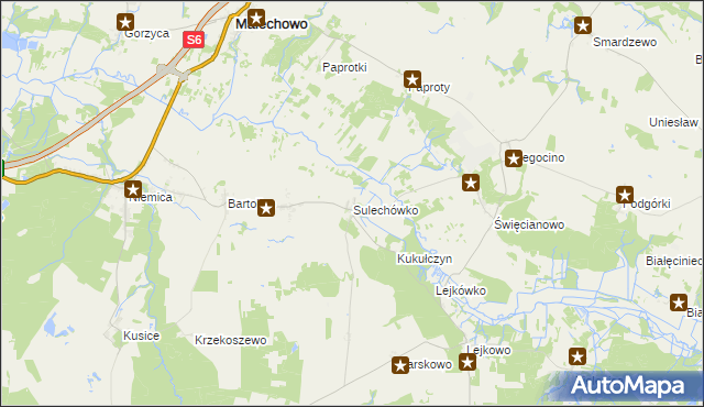 mapa Sulechówko, Sulechówko na mapie Targeo