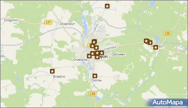 mapa Sulęcin, Sulęcin na mapie Targeo