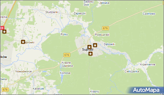 mapa Supraśl, Supraśl na mapie Targeo