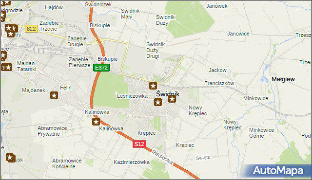 mapa Świdnika, Świdnik na mapie Targeo